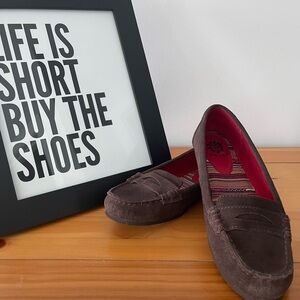 Yellow Box Dark Brown Suede Loafers